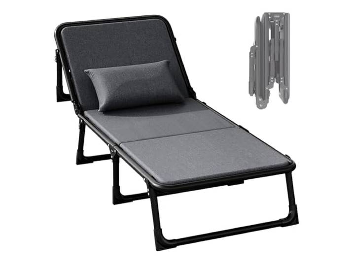 EBzvblxm Klappbett aus Metall und Baumwollleinen Mehrfarbig 180–190 x 56–68 x 30–31 cm: Camping, Zuhause, Büro, Krankenhaus, Nickerchen(Grey,190*68*31cm)