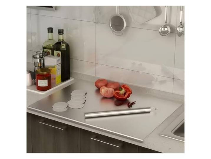 Schneidebrett aus Edelstahl für die Küche – Lebensmittelqualität 304 – Geeignet für Fleisch, Obst, Gemüse und Brot – Große Schneidebretter mit Deckel,60x80cm/23.6 Lx31.5 W