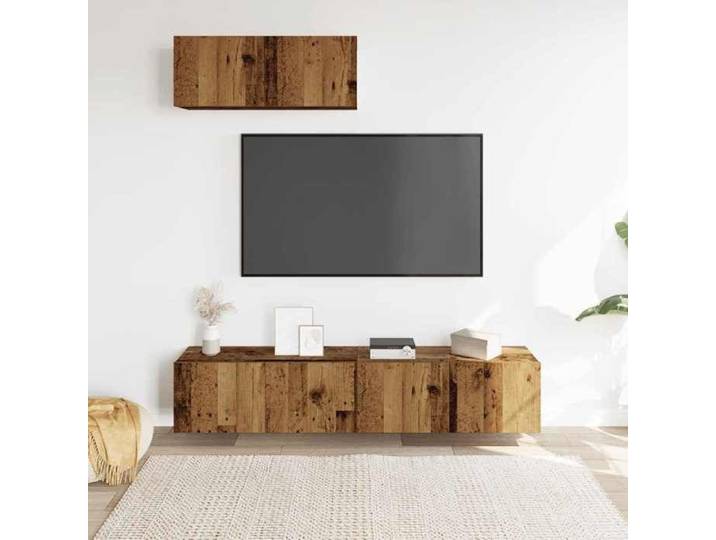 ABBO-SALE* Ensemble de meuble TV mural - Armoire de téléviseur - 3 pcs vieux bois - Bois d'ingénierie SOL131240