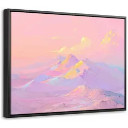 LEINWAND Bilder mit Rahmen - Berggipfel - Wolken - Verträumt - 40x30
