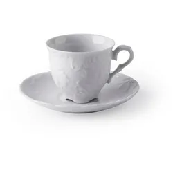 Excelsa Set Von 6 Espressotassen Mit Untertassen Elisa Rococo' 10 Cl Porzellan Weiß