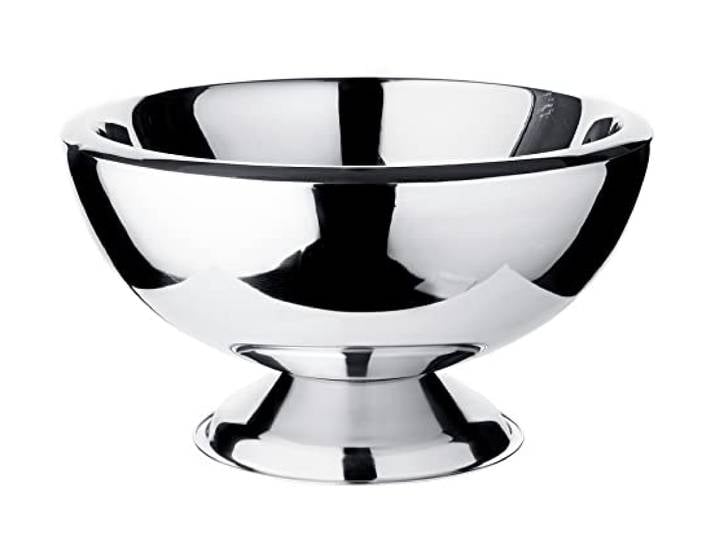 EDZARD Champagnerkühler Cadiz (Ø 43 cm, H 24 cm), hochglanzpoliert Sektkühler groß für 5 Flaschen, Edelstahl, doppelwandig, Flaschenkühler, Weinkühler, Bowleschale, große Schale