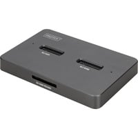 Dual M.2 NVM SSD Docking Station, Dockingstation schwarz, USB-C, M2 SSD, SD-E
