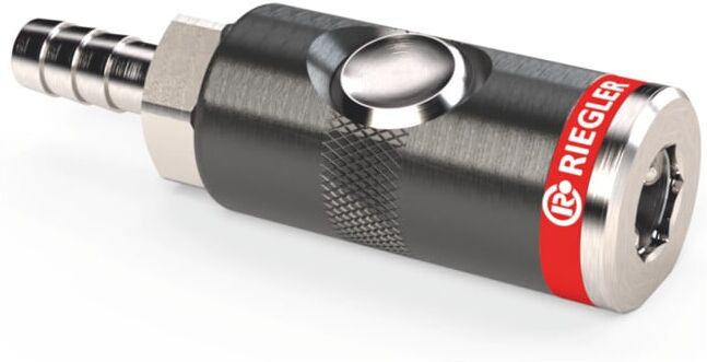 RIEGLER Raccord de sécurité avec raccord de tuyau, aluminium,-⌀ int raccord de tuyau: 9 mm (204105)