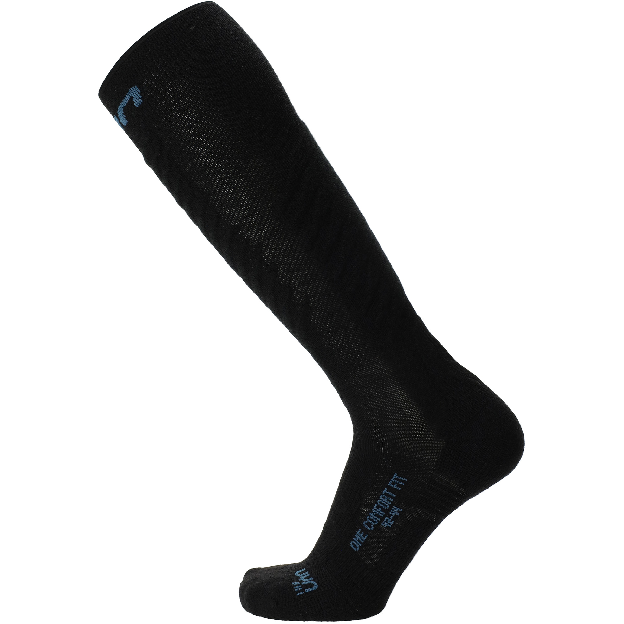 Uyn Ski One Comfort Fit Herren Skisocken schwarz Größe 45 Skifahren Elastisch Merinowolle