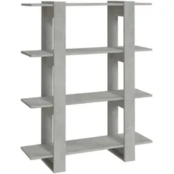 vidaXL Bücherregal/Raumteiler Betongrau 100x30x123,5 cm