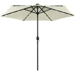 Helloshop26 - Sonnenschirm mit LED-Beleuchtung und 270 cm Aluminiumstange sandweiß 02_0008075