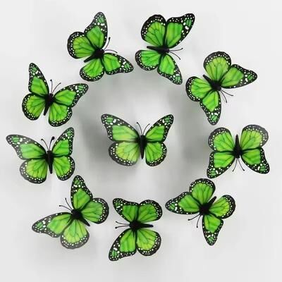 Uplift Essentials 10 Piece Monarch Butterfly Wall Decoration Set green