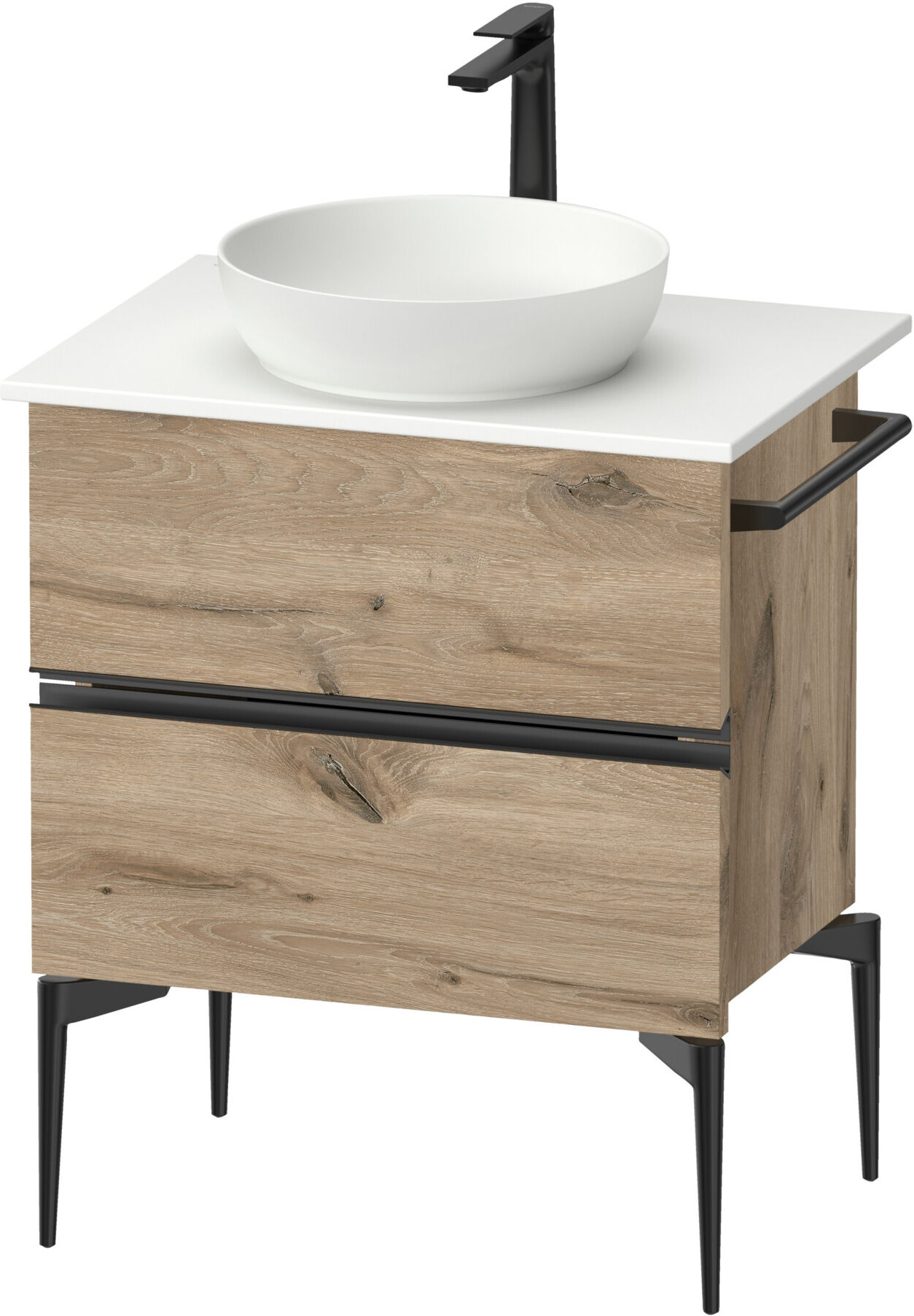 Duravit Konsolen-Waschtischunterbau bodenstehend Sivida 64,5x54,8x47,5cm, E Marm, 2 SBK, Gr. sw (SV46570BD550000)