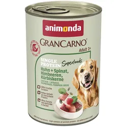 Animonda Gran Carno Superfoods mit Huhn, Spinat, Himbeeren & Kürbiskernen 6x400 g