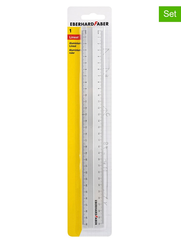 Eberhard Faber 2er-Set: Lineal in Transparent - (L)30 cm - onesize