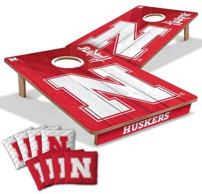 Skip's Garage Nebraska Cornhuskers NCAA Tailgate Cornhole Board Set