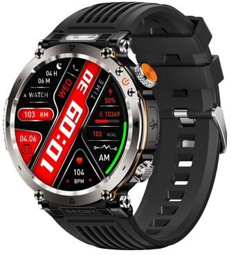 CaseAndConnect HT30 Smart Watch IP68 Waterproof Smartwatch With Bluetooth Calling Flashlight Compass black