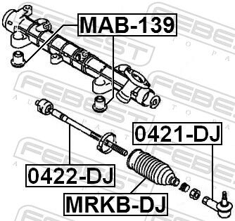 Febest Lagerung, Lenkgetriebe Mab-139 Für Mitsubishi