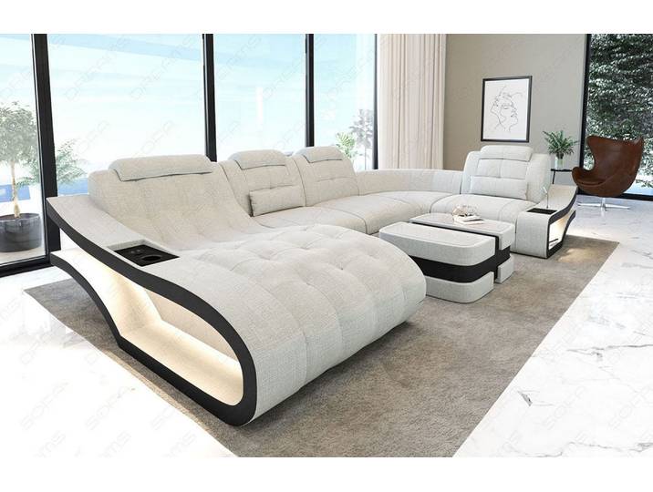 Stoff Wohnlandschaft Elegante U-Form