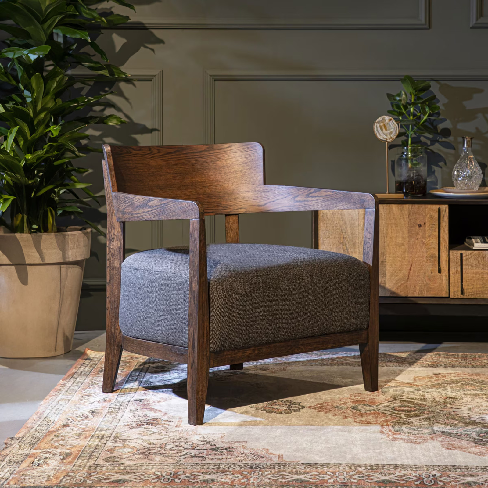 Dutchbone Fauteuil Duran - Grijs - Japandi stijl