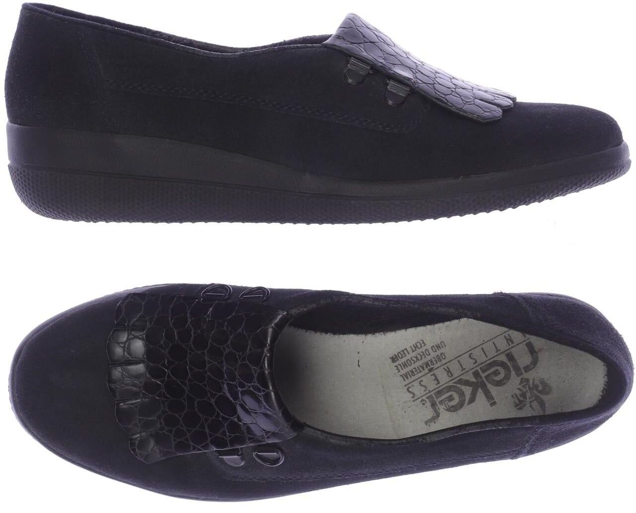 Rieker Damen Halbschuh, Marineblau, Gr. EU 35,5 (US 5), Leder - Second Hand