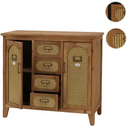Apothekerkommode HWC-O63, Sideboard Schrank Staufächer Schubladen, Vintage Rattanoptik 80x91x40cm ~ Korpus natur
