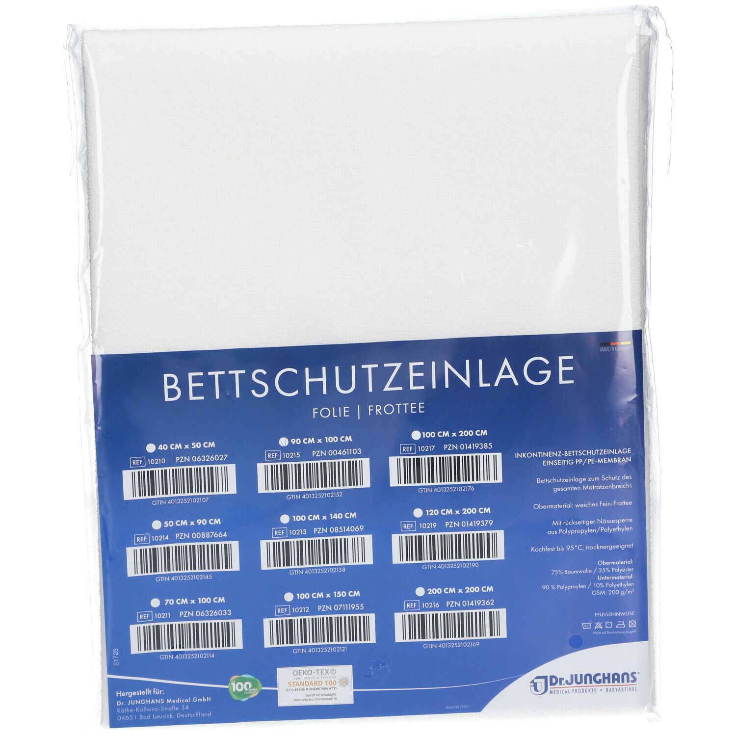 Bettschutzeinlage Folie Frottee 90x100 cm 1 St Einlagen