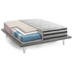 Dmora Dgerb-Einzelmatratze, abnehmbarer Bezug aus Memory-Schaum und Taschen-Mikrofedern, milbenhemmend und hypoallergen, 80 x 190 x 32 cm