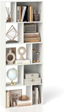 "1/2 PCS 5-Tier Geometric Bookshelf 63"" Freestanding Storage Bookcase"