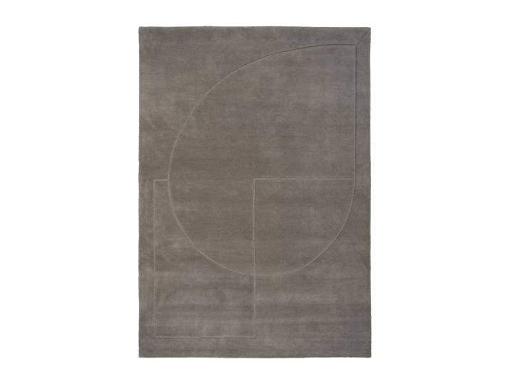 Linie Design Lineal Poem Wollteppich Grey, 170 x 240cm