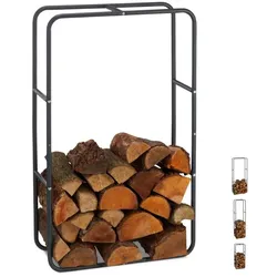 Relaxdays Kaminholzregal aus Metall Anthrazit