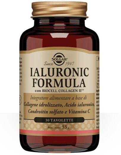 Solgar Ialuronic Formula Integratore di Acido Ialuronico e Collagene 30 Tavolette