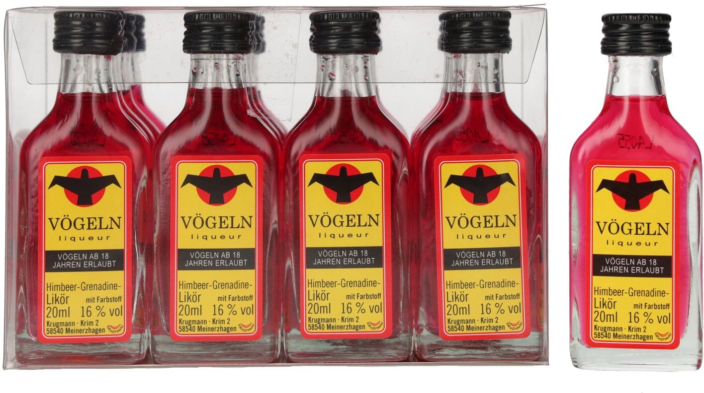 Vögeln Himbeere-Grenadine Likör 16% Vol. 20x0,02l