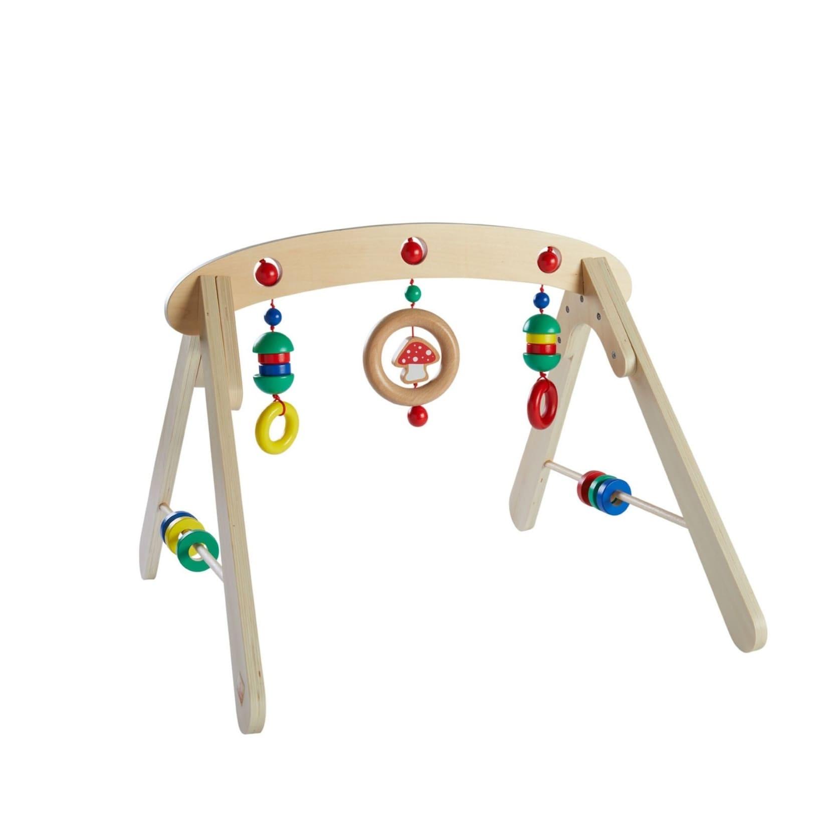 Babyspielzeug aus Holz - Babytrapez fördert Motorik & Wahrnehmung
