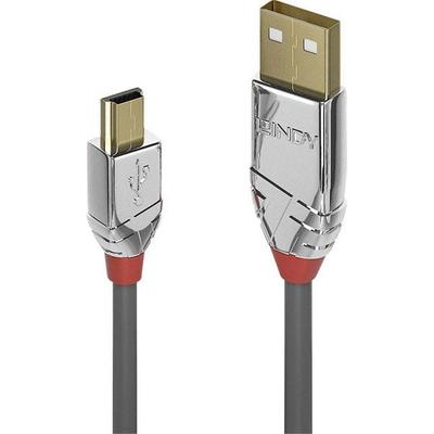 LINDY USB-Kabel USB 2.0 USB-A Stecker, USB-Mini-B Stecker 2.00 m Grau 36632