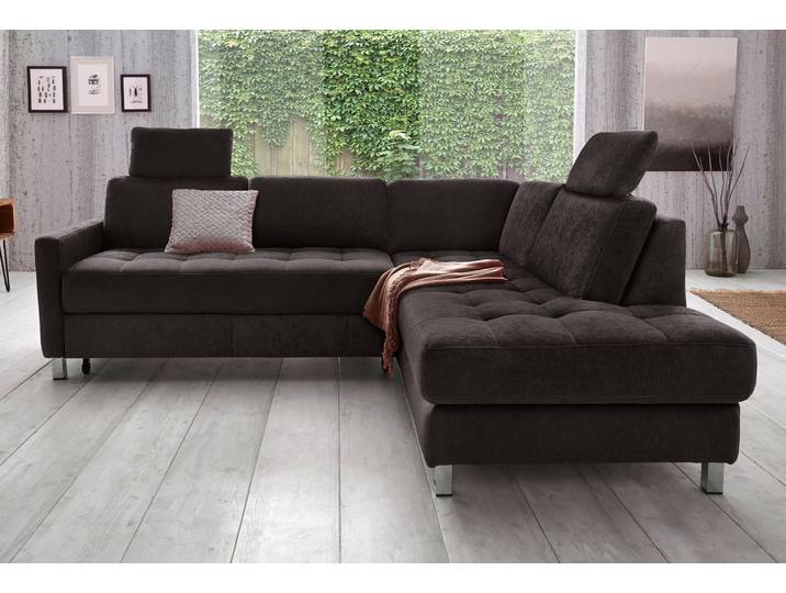 Ecksofa SIT & MORE Pablo L-Form , schwarz, B:233cm H:78cm T:196cm, Struktur fein (100% Polyester);Struktur (100% Polyester), Sofas, Ecksofa, wahlweise mit Schlaffunktion
