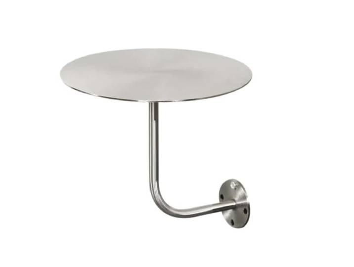 DHYUACN Kleiner Runder Wandtisch Aus Edelstahl for Aufhängen Milk Tea Shop Café-Tisch, einfach an der Wand platzsparender Tisch(50CM B)