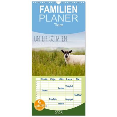 Familienplaner 2026 - Unter Schafen - Wegbegleiter auf Reisen mit 5 Spalten (Wandkalender, 21 x 45 cm) CALVENDO