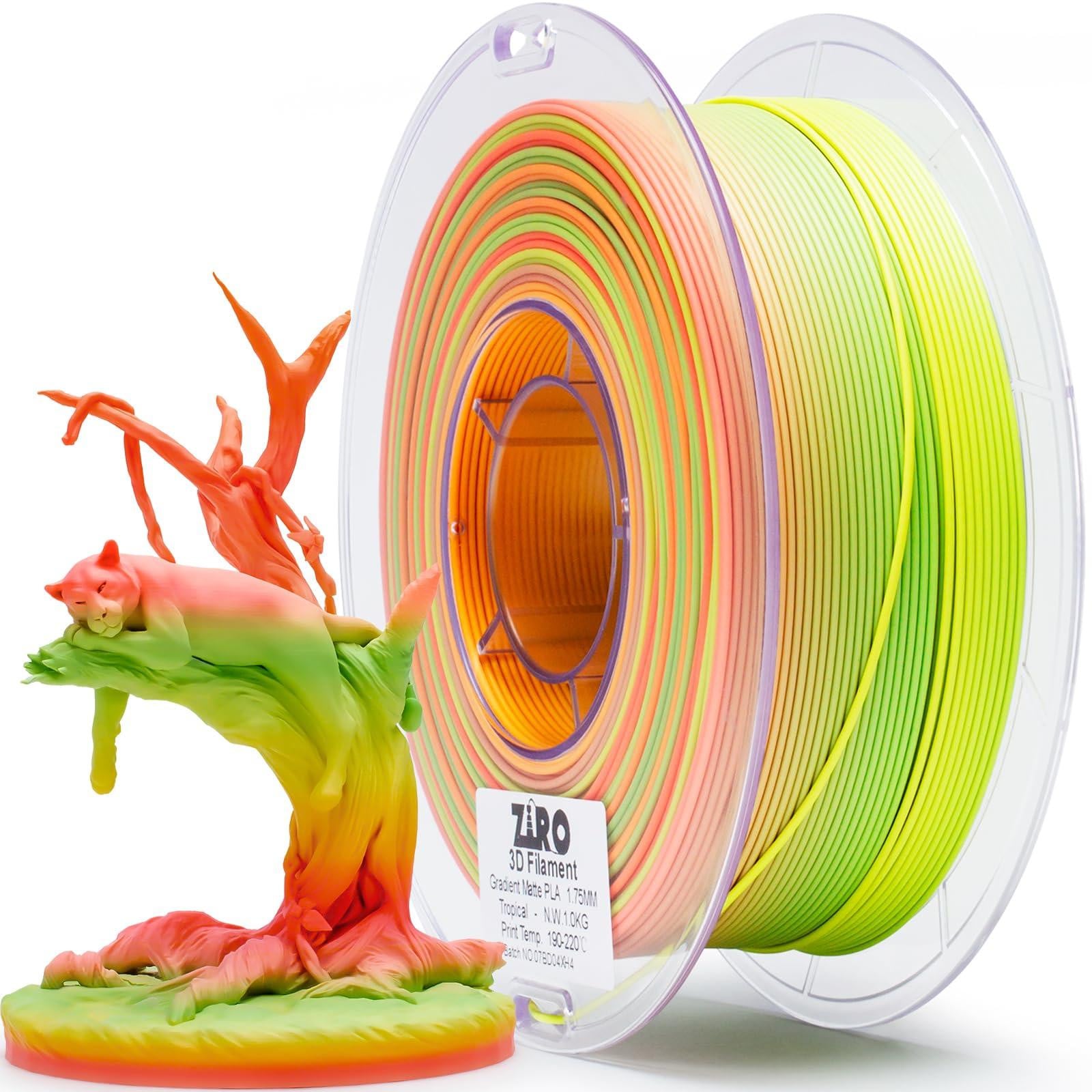 Selius Matte Gradient PLA Filament 1.75mm Matte Rainbow voor 3D Printers