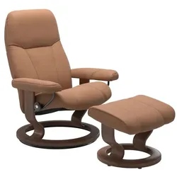 Stressless Sessel mit Hocker Consul Classic Leder Braun Batick Latte M (Medium)