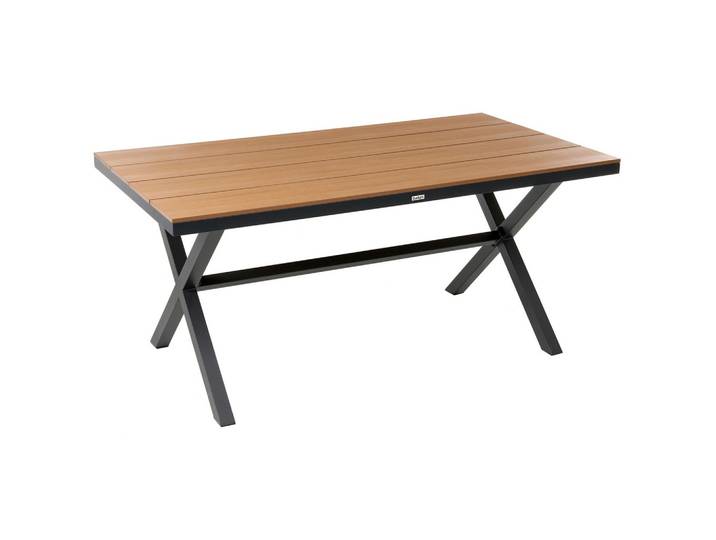 GARTENTISCH 160/90 cm Metall Schwarz Tiano