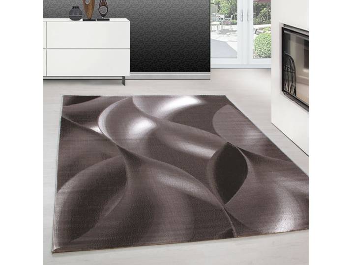 Teppium Tapis de Salon à motif abstrait moderne Marron Tapis 160x230 cm - Poil Court Moelleux et Tendance