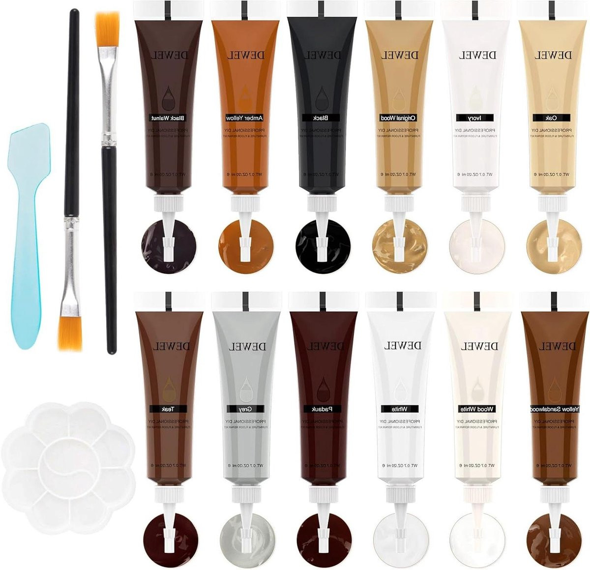 Hout Reparatieset Houtvuller Kit voor het herstellen van meubels in 12 gemengde kleuren