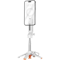 Avizar MagSafe-Selfie-Stick für Smartphones mit Auto-Pop-Stativ und Griff, Selfie Stick, Weiss