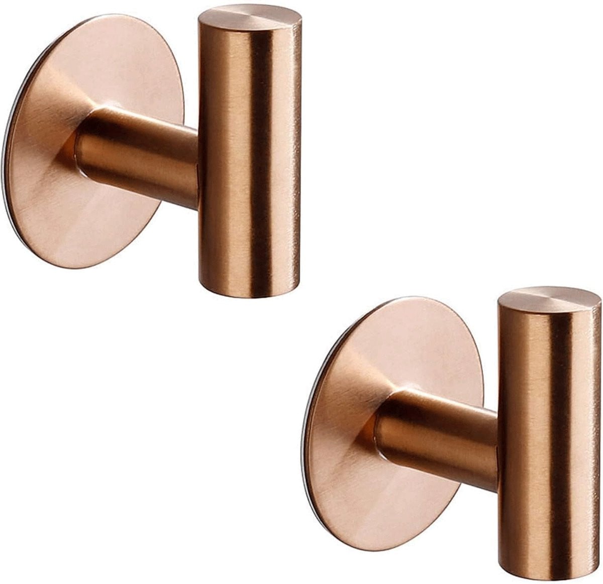 2 Stuks Zelfklevende Handdoekhaken van Roestvrij Staal in Rosé Goud voor Badkamer en Keuken