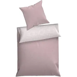 Dyckhoff Renforce-Bettwäsche Uni rose 155x220 cm + 80x80 cm