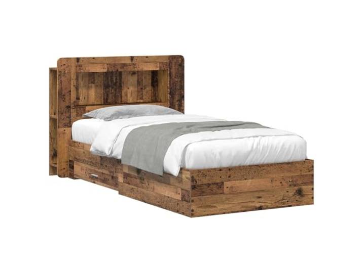 PUGYNBK Bettgestell mit Aufbewahrung aus Holz Langlebig, integrierte Schubladen, vertikale Regale, einfache Montage, modernes Design