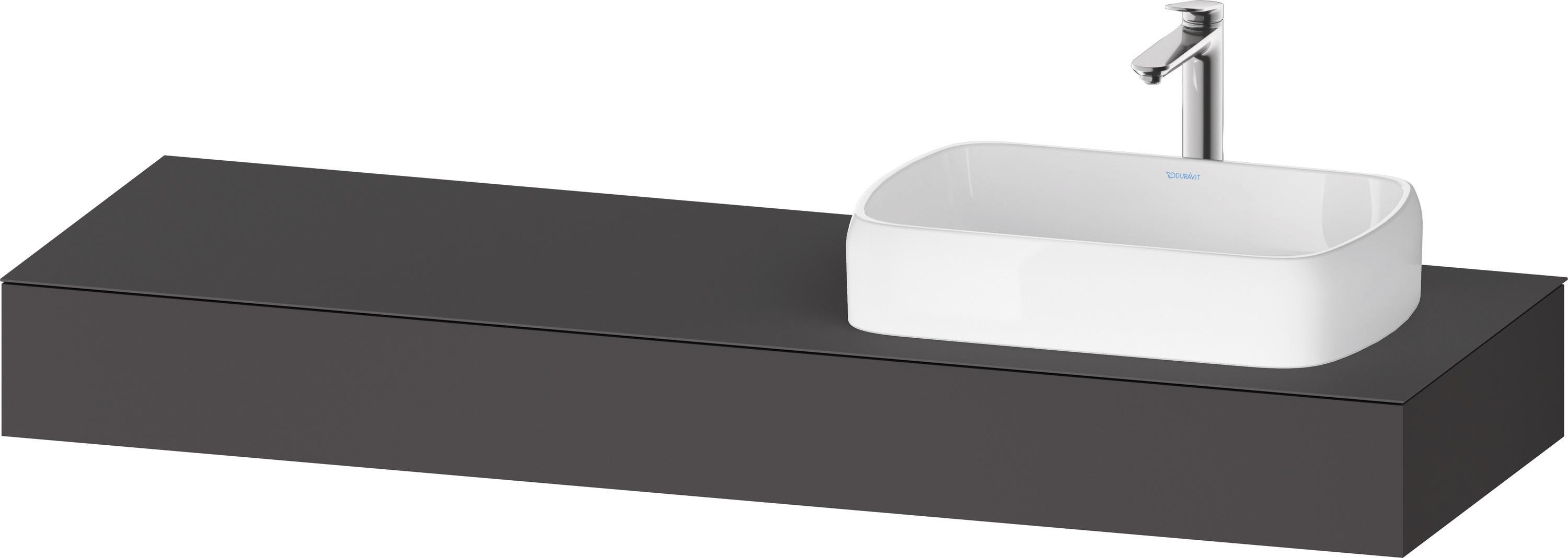 Duravit Konsole Qatego 160x55x17cm, gra ma, 1 Ausschn, Beck. re
