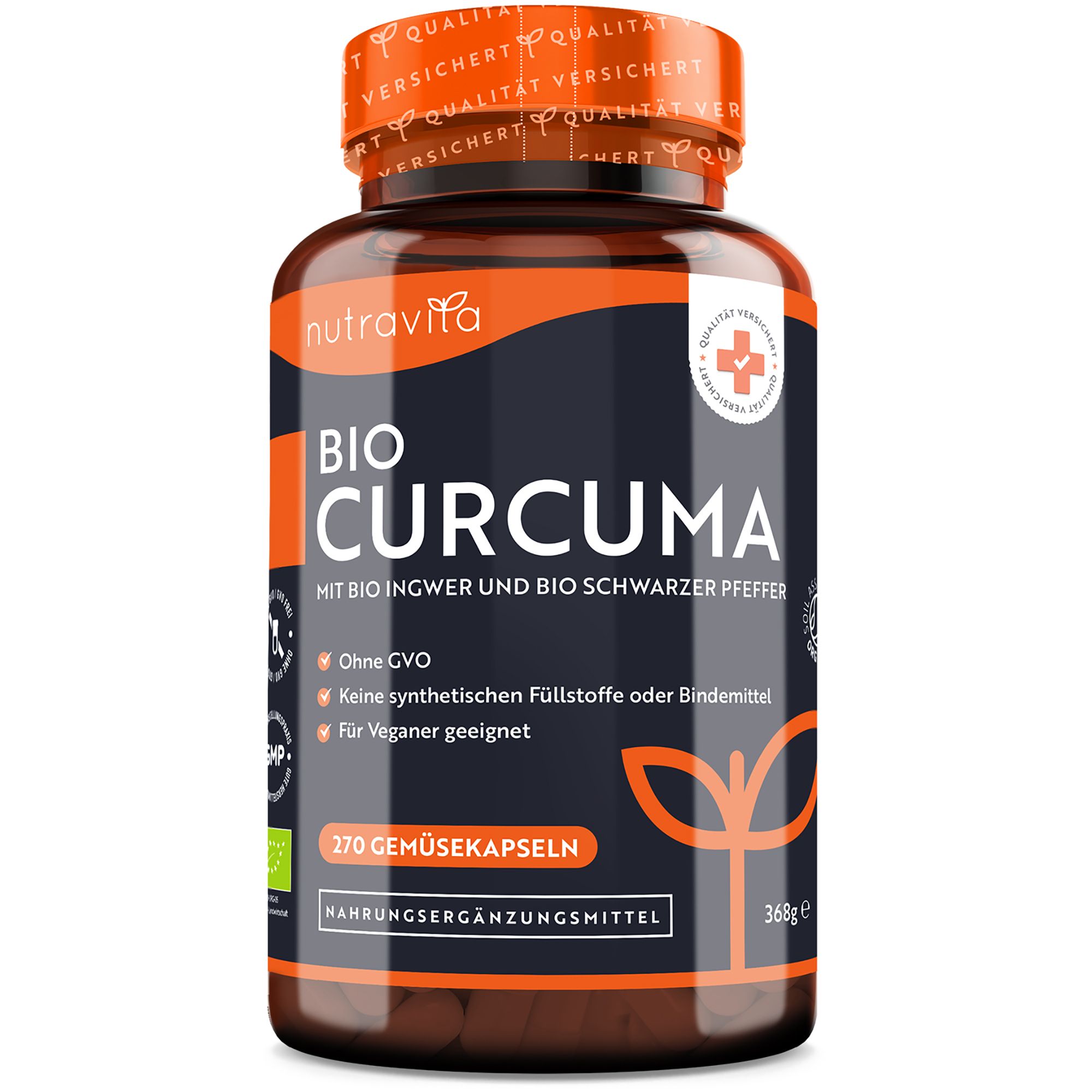 BIO Curcuma m.Bio Ingwer+Bio schw.Pfeffer veg Kps. 270 St Kapseln