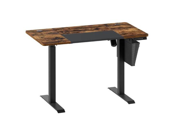Bureau Électrique Réglable - 120x60 cm - 4 Hauteurs Mémorisables - Marron Rustique