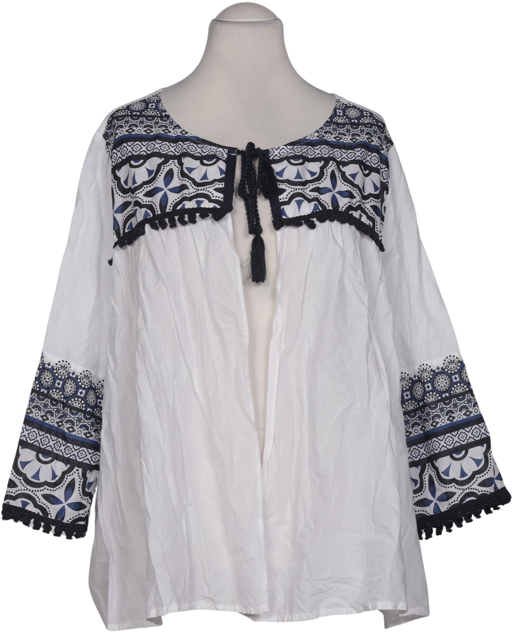 Ulla Popken Damen Bluse, Mehrfarbig, Gr. 4Xl, Baumwolle - Second Hand