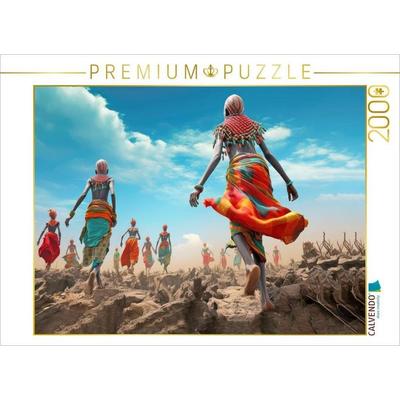 CALVENDO Puzzle Surrealismus trifft Massai-Kultur | 2000 Teile Lege-Größe 90x67cm Foto-Puzzle für glückliche Stunden