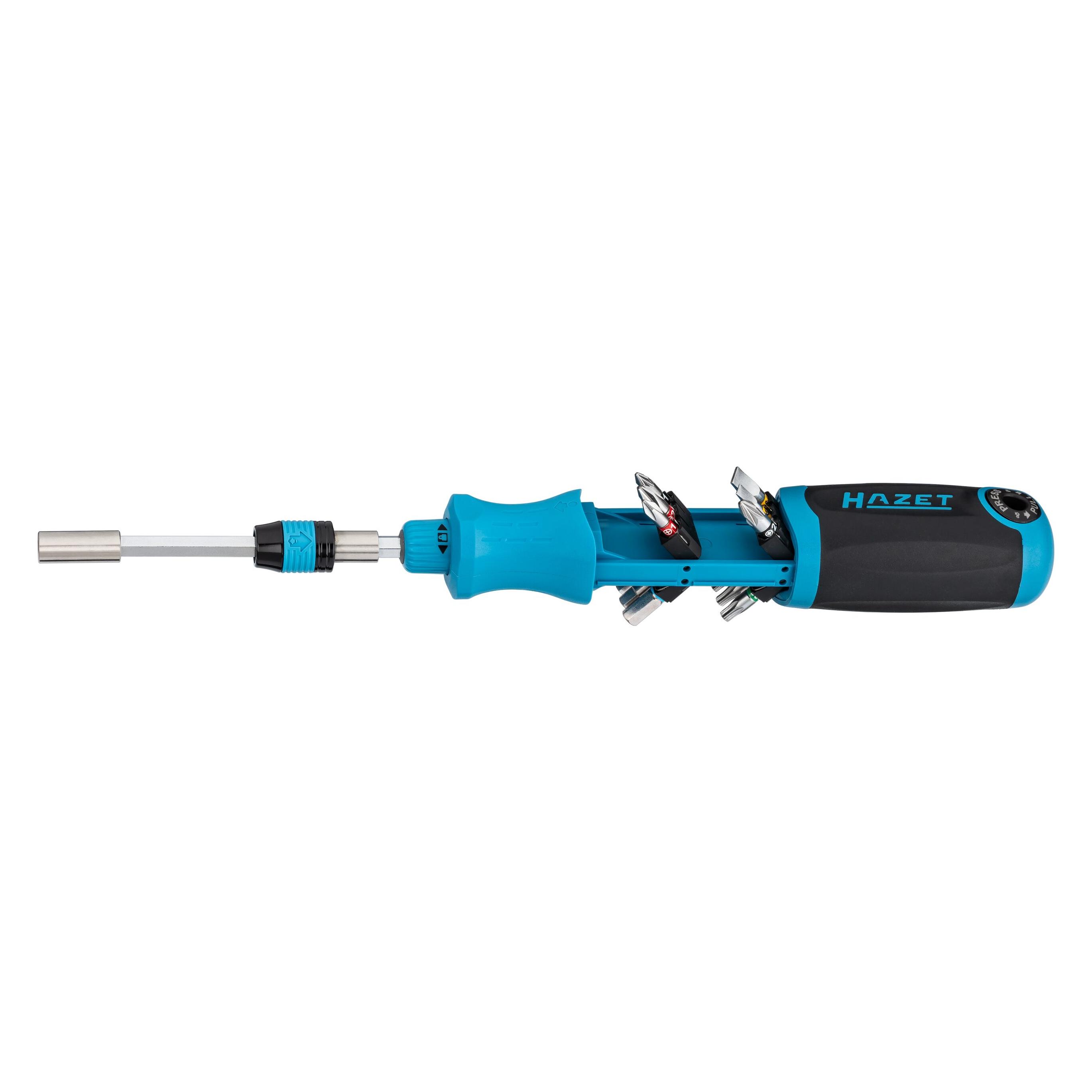 Hazet Bit Ratschen-Schraubendreher mit integriertem Magazin 811R-3 Schlitz Profil, Kreuzschlitz P... (811R-3)
