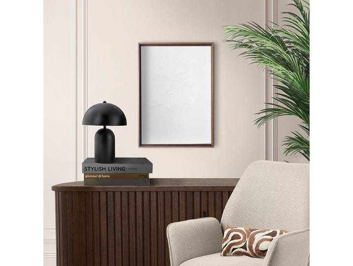 Holzbild - Nussbaumfarbe Ginkgo-Blätter MDF - Mitteldichte Holfaserplatte Weiß/Weiß/Braun 30 x 40 x 3cm